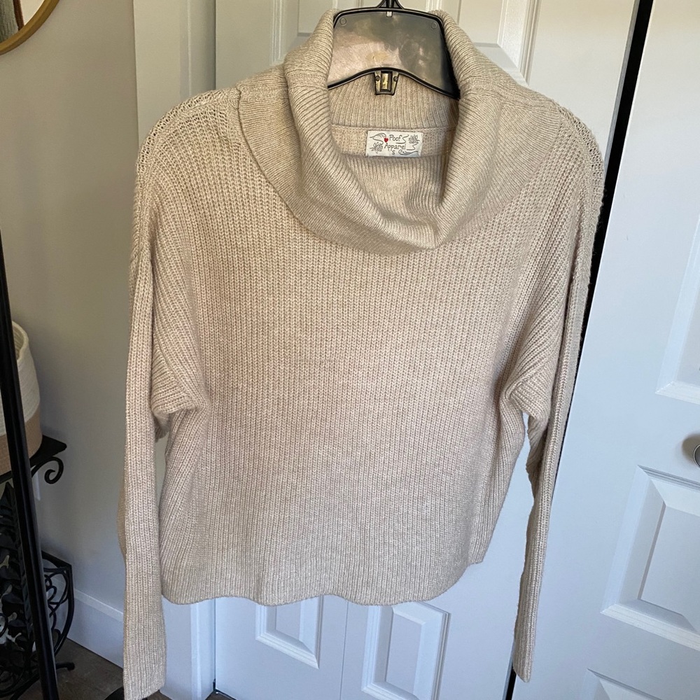Tan cowl neck sweater